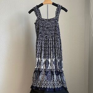 Navy and White Petite Dress